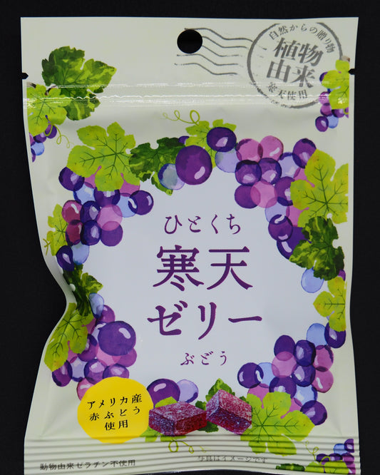 【TSUKIMIDO】  HITOKUCHI KANTEN JELLY GRAPE 40g